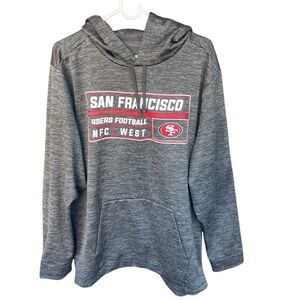 NFL San Francisco 49er Hoodie Sweatshirt‎ Adult Medium Gray Logo Football
